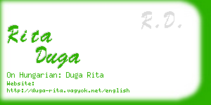 rita duga business card